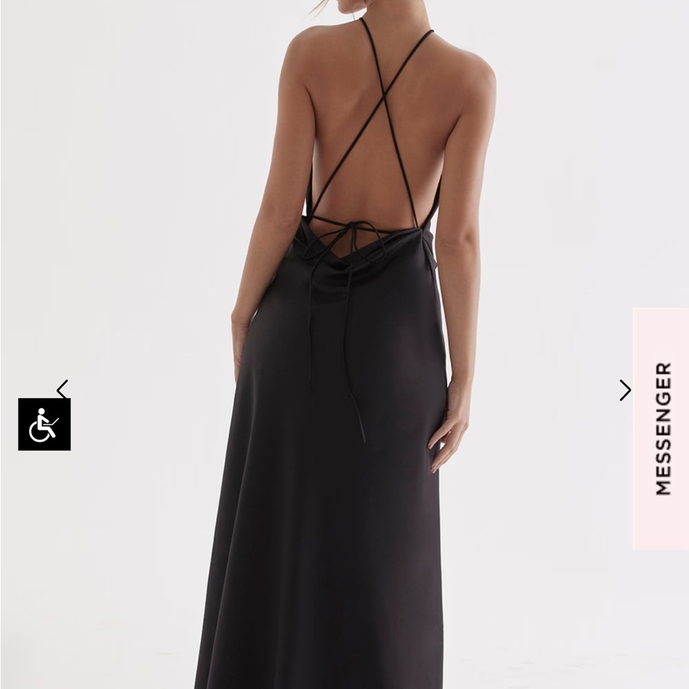 House of CB Zanab Black Thigh Slit Maxi Dress - Picture 3 of 6